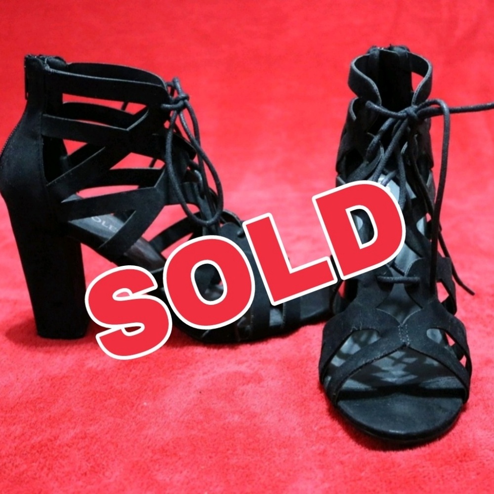 Black Lace up heels